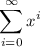 
\documentclass{article}
  \pagestyle{empty}

\begin{document}
\[ \sum_{i=0}^{\infty} x^i \]
\end{document}
